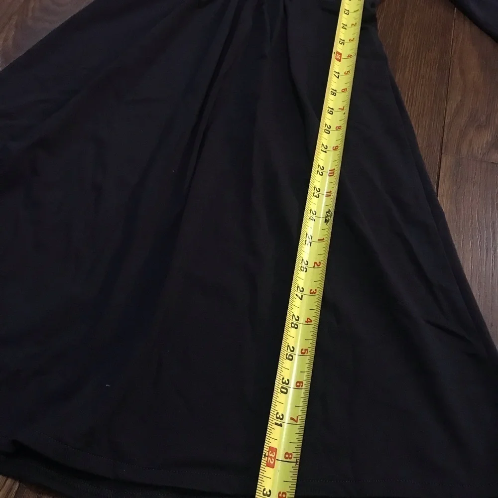Susana Monaco 3/4 Sleeve Little Black Dress women's Size Small. Plunging v-neck - Picture 6 of 6